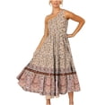 thumbnail image 1 of Maxivestido de playa con estampado de verano bohemio para mujer, sin mangas, con hombros descubiertos, fluido, escalonado Pompotops ghjkhdj3158, 1 of 5