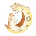 thumbnail image 1 of Lámpara colgante de madera con la luna y el nombre de Eid Mubarak, decoración de Ramadán para el hogar (islámica musulmana)., 1 of 9