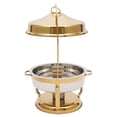 thumbnail image 6 of 9L Round Stainless Steel Chafing Dish Buffet Set Silver/Gold Chafing Dishes with Top Lid, 6 of 17