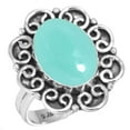 thumbnail image 1 of 925 Sterling Silver Ring For Women - Men Aqua Chalcedony Gemstone Silver Ring Size 9 March Birthstone Handmade Silver Ring Size 9 Anniversary - Gift For Wife 925 Silver Gemstone Jewelry, 1 of 5