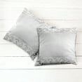 thumbnail image 6 of Ambesonne Retro Throw Pillow Cover 2 Pack, Classical Bridal Floral Motif, 24", White and Grey, 6 of 7