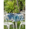 thumbnail image 3 of Outdoor Tablecloth with Umbrella Hole for Patio/Picnic/Party/Camping, Coastal Green Seaweed Waterproof Table Cloth Round Cover Washable, Summer Beach Coral Starfish Rustic (Dia 60"), 3 of 8