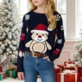 thumbnail image 4 of Bainana Christmas Crewneck Sweater For Toddler Boys Girls Bear Print Long Sleeve Pullover Tops Breathable Loose Autumn Winter Kids Sweater Navy Size 5-6 Years, 4 of 4