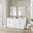thumbnail image 3 of Gavino 72" Wood Vanity in White with Grain White Composite Stone Top and Mirror, 3 of 12