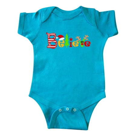 

Inktastic Believe Christmas Design with Tree Hat and Reindeer Gift Baby Boy or Baby Girl Bodysuit