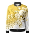 thumbnail image 5 of XMHJSMD Women Trendy Casual Zip Up Floral Print Coat Outerwear Lightweight Long Sleeve Fall Workout Running Jacket(Yellow,Xxl), 5 of 5