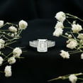 thumbnail image 3 of Rosec Jewels Moissanite Emerald Cut Engagement Ring with Side Stones - 7X9 mm - 2 Carat Ring - D-VS1 Quality Certified, 10K White Gold, US 4.50, 3 of 8