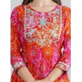 thumbnail image 5 of Kurti Anarkali Brodée Imprimée en Coton pour Femmes (Rouge et Orange), 5 of 5