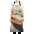 thumbnail image 5 of Kitchen Apron with 2 Pockets Adjustable waterproof Cooking Aprons for Women Men Chef Canoe on Calm Lake, 5 of 7