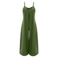 thumbnail image 3 of Baqcunre One Piece Jumpsuits For Women Women'S Large Size Casual Tie Suspenders Loose Sleeveless Pocket Casual Jumpsuit Sweatpants Womens Pants Green 1 XXL, 3 of 5