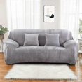 thumbnail image 1 of Sofa Cover 1 2 3 4 Seater (cushion not included) Solid Color Velvet Protective Cover Easy to Install Stretchy Elastic Fabric Machine Washable Sofa Cov, 1 of 4