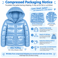 thumbnail image 2 of Lanbubble Girls Shiny Puffer Jacket Hooded Winter Coat Warm Outerwear for Kids 7-14Y, 2 of 9