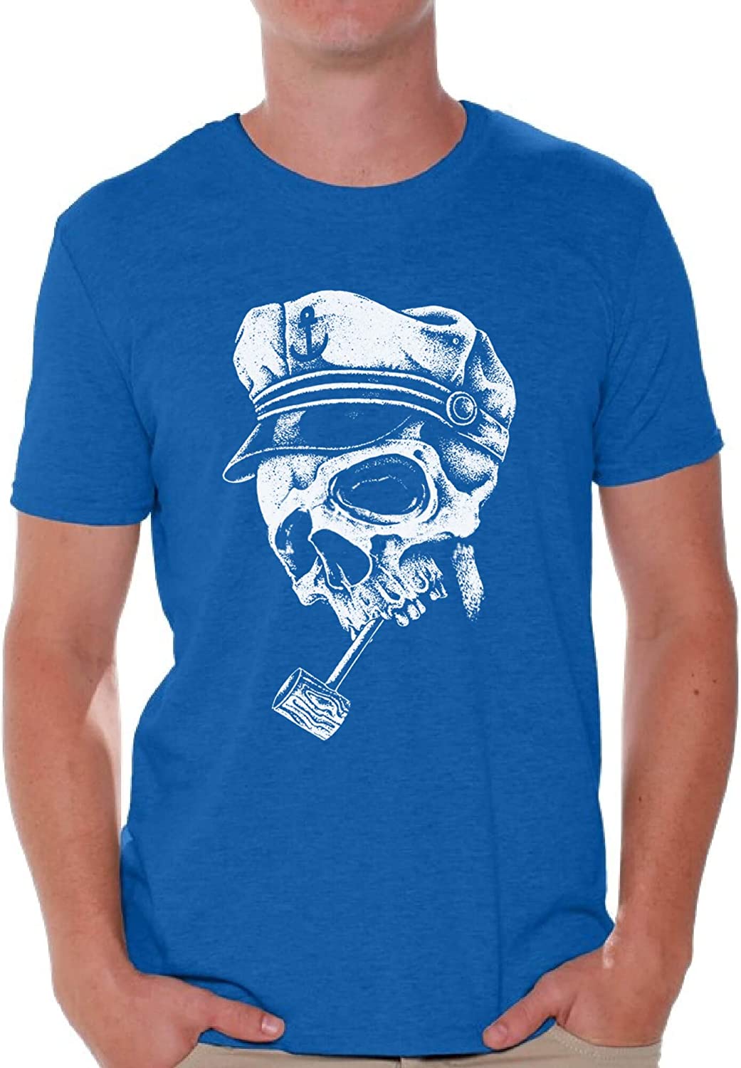 Awkward Styles Skull Shirts Men's Captain Hat and Pipe Skull T Shirt ...