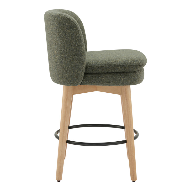 Spruce & Spring Swivel Upholstered Counter Stools Set of 2 Indoor Fabric Stools