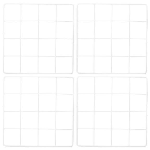 DECORNIJIA Grid Decoration Wire Wall Grid Iron Hanging Items Teenagers Cafeteria 4Pcs