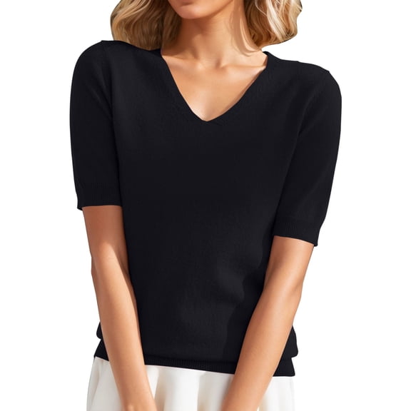 Women's T-shirts Women's Round Neck Short Sleeved Loose T Shirt With A Knit Bottom Short Top T-shirts