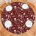 thumbnail image 2 of Red Skull Guitar Music Pattern Round Fitted Tablecloth with Elastic Edge,Dining Table Cover Waterproof,Outdoor Round Tablecloth for Camping,Dining,Indoor and Outdoor, 2 of 7