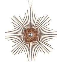 Vickerman 6.5" Mocha Snowflake Burst Glitter Christmas Ornament, 6 per Bag