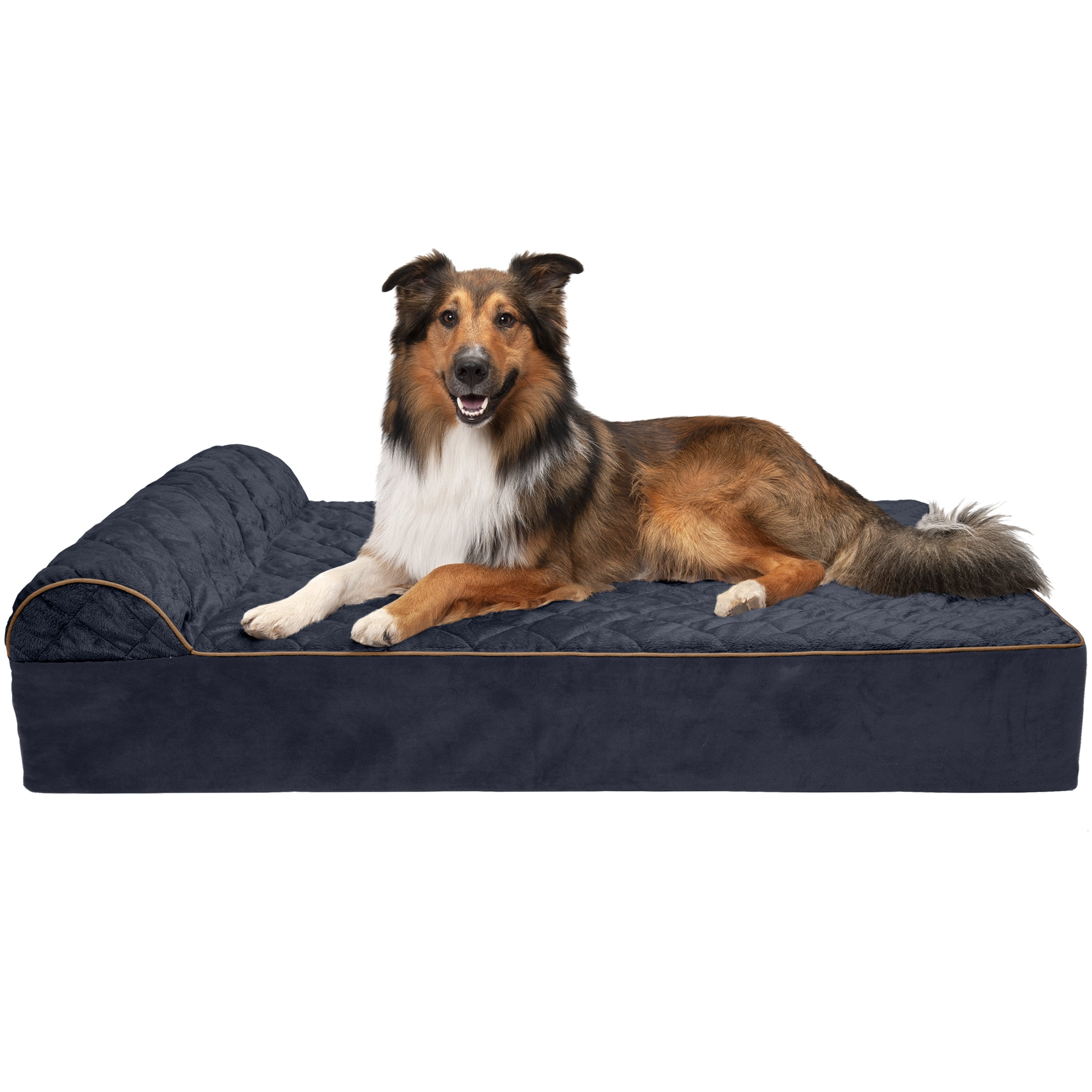 Furhaven quilted faux fur & velvet goliath chaise dog bed 2025