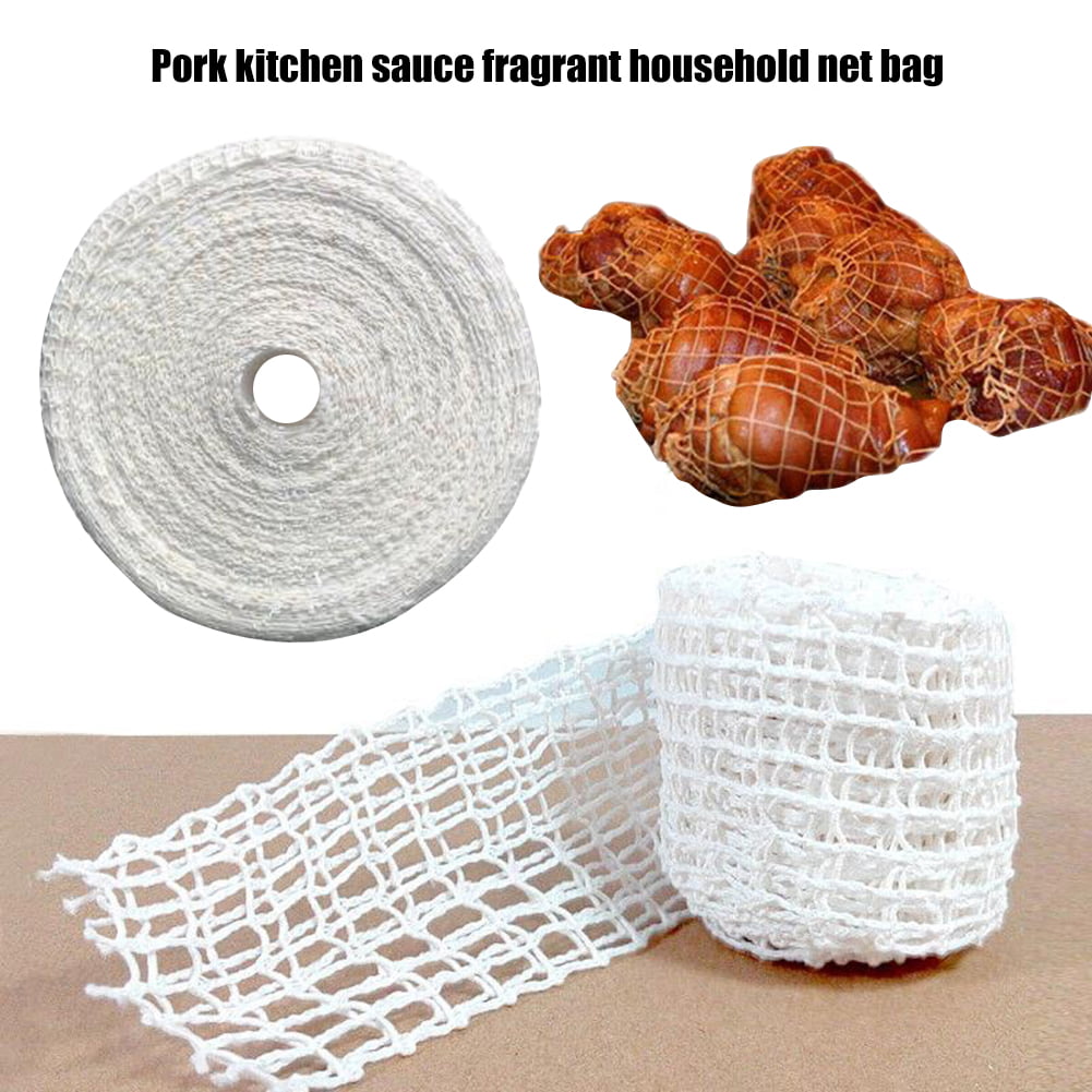 1/3m Roll Cotton Meat Netting Ham Sock Sausage Pork Butcher Twine Net Bag 