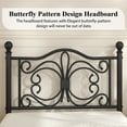 thumbnail image 5 of EBERY Twin Size Metal Bed Frame with Butterfly Pattern Design Headboard & Footboard, Black, 5 of 9