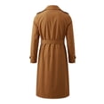 thumbnail image 5 of Mrmaere Men Lapel Trench Coat Double Breasted Belted Long Sleeve Outerwear For Business Daily Orange M, 5 of 9