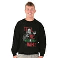 thumbnail image 4 of Santa Claus Tell Me What You Want Men's Crewneck Sweatshirt Brisco Brands S, 4 of 6