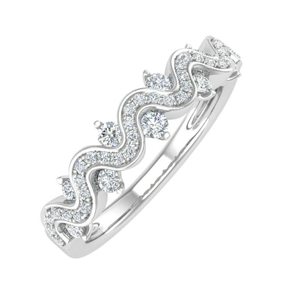 0.45 Carat Diamond Tear Drop Shaped Wedding Band Ring in 10K White Gold (Ring Size 7)