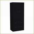 thumbnail image 4 of Armoires 71"H with 2 Doors, 2 Drawers & Hanging Rod | Black | Particle Board, 4 of 7