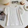 thumbnail image 2 of Kids Shirts for Girls White Printed Girls Short Sleeve Tops Loose Soft Summer Shirts for Teen Girls Birthday Gifts for 3-4 Years Girls, 2 of 4