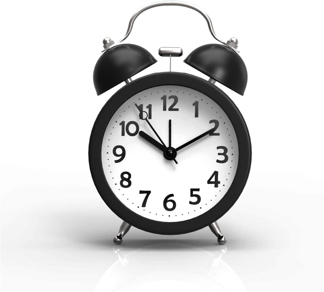 Mini NonTicking Vintage Classic Analog Alarm Clock with Backlight
