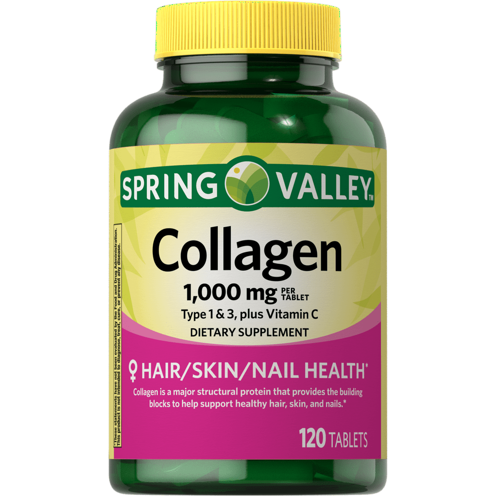 Spring Valley Collagen Type 1 & 3 Plus Vitamin C 1,000 mg Tablets, 120