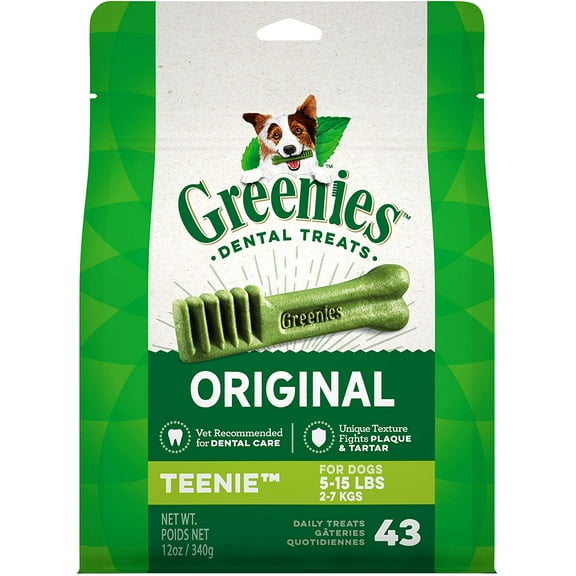 Greenies Original Teenie Natural Dental Dog Treats (5-15 lb. Dogs)