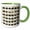 Green/White, variant on 3drose, Modern Black and Image of Gold Diamond Cube Geometric Pattern, 11oz Mug