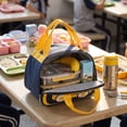 thumbnail image 5 of Lunch Bag for Women,Cute Car Printed Insulated Lunch Tote with Zipper & Handle | PU Leather Waterproof Lunch Box for Office Outdoor Picnic Camping and Study,Blue, 5 of 7