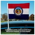 thumbnail image 2 of Promo Patriot's Missouri State Car Flag 10.5x15 Inch - with 19" Plastic Stiff Pole, Double Side Printed Knitted Polyester - Car Window - State of Missouri MO Flag, 2 of 5