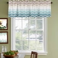 thumbnail image 4 of Teal Brown Ombre Valances for Windows, Decorative Rod Pocket Window Valance Curtains, Modern Art Gradient White Geometric Short Curtain Drapes for Kitchen/Living Room, 2 Panels, 54" W x 18" L, 4 of 8