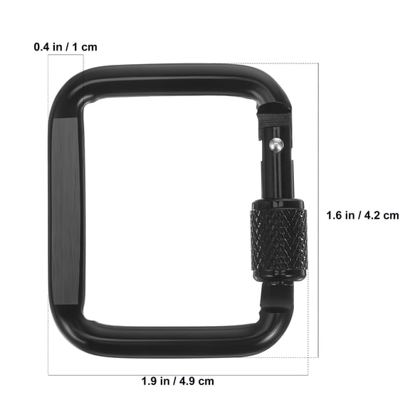 Hemoton 6 Pcs Black Aluminum Key Chain Clips with Threaded Locking Design for Outdoor Use Small Size