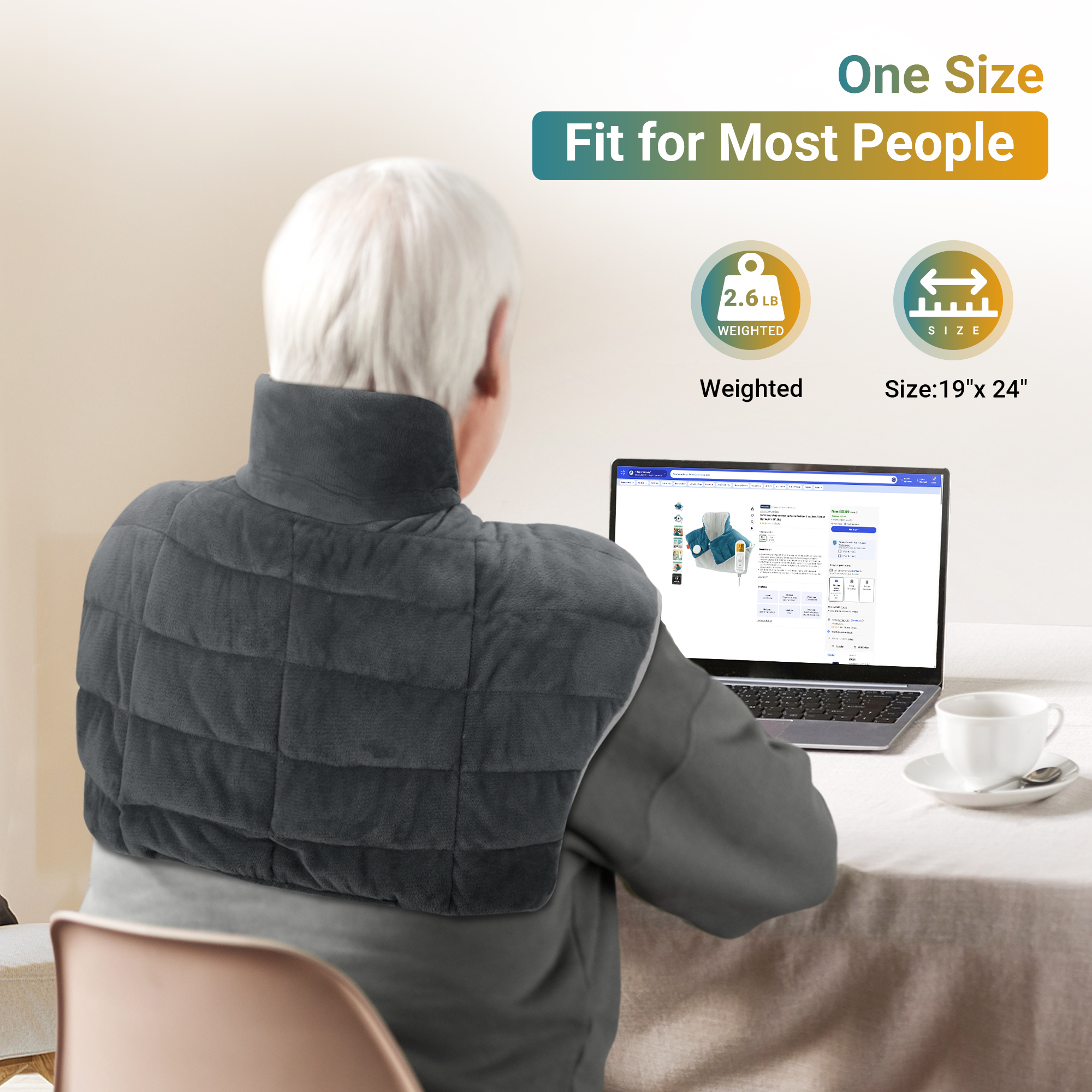 Comfytemp Weighted Electric Heating Pad, 19" x 22" photo 5