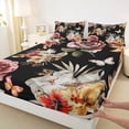 thumbnail image 3 of Manfei Teens Girls Flying Butterflies 4 Pieces Queen Sheet Sets,Chic Floral Flowers Ultra Soft Flat Sheet,Spring Garden Queen Fitted Sheet,Ultra Soft Home Decor, 3 of 7