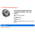 thumbnail image 2 of Front Wheel Bearing Hub Assembly - Compatible with 2008 - 2011 Jeep Liberty 2009 2010, 2 of 2