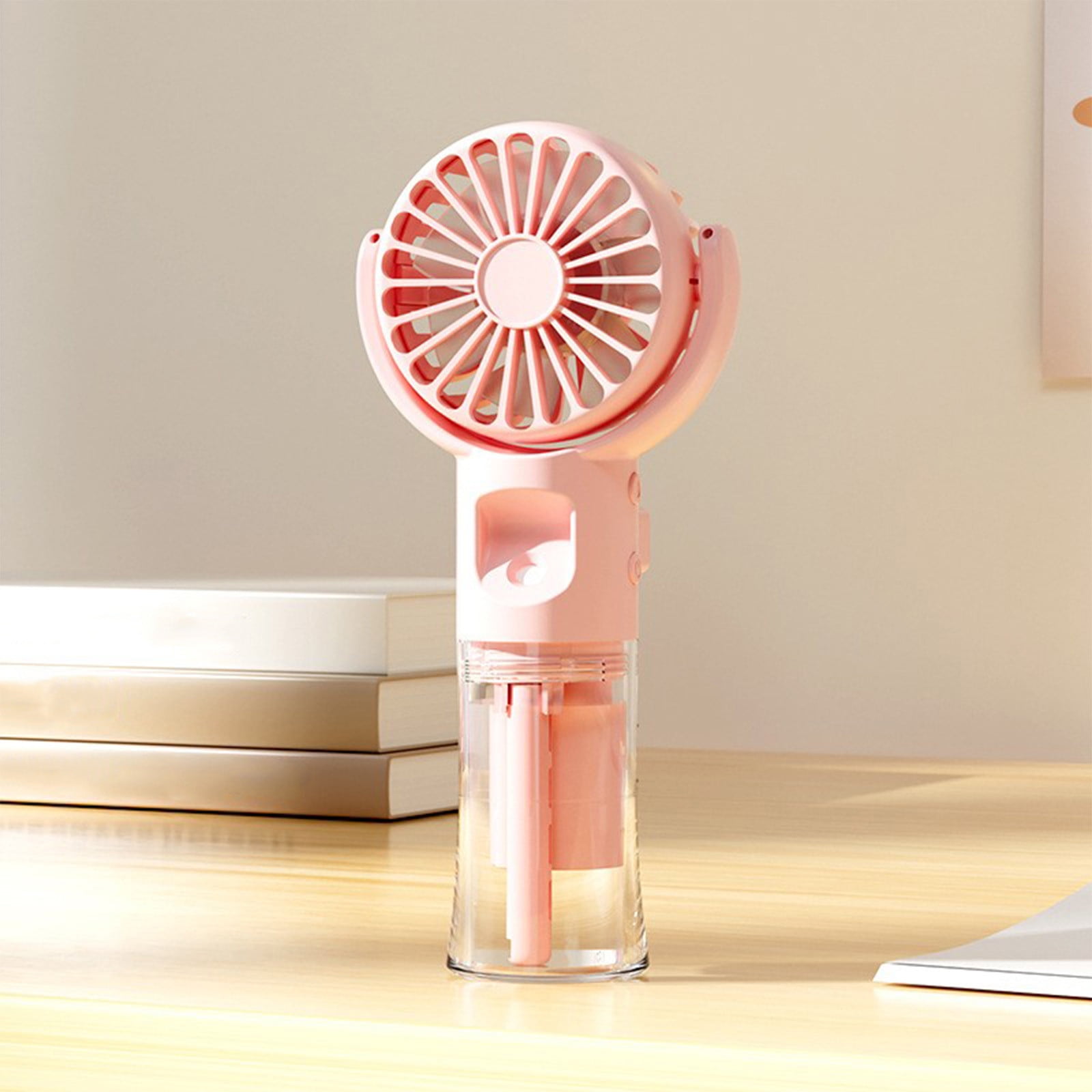 Blukids Mini Portable Water Misting Fan, 4 Speeds,Powerful Handheld Fan USB Rechargeable,Personal Small Quiet Spray Water Mist Fan for Home School Office Outdoor Travel Use
