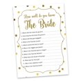 thumbnail image 2 of Inkdotpot 50-PackGold ConfettiWho Know The Bride Best How Well Do You Know The Bride Bridal Shower Bachelorette PartyGameActivityCards, 2 of 7