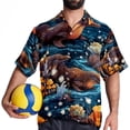 thumbnail image 4 of Platypus Men's Casual Printed Button Down Short Sleeve Summer Beach Shirt, Unisex, 4 of 6