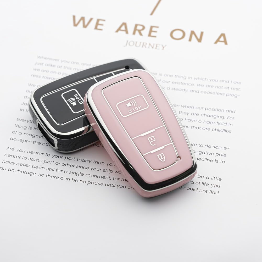 Silicone Key Fob Cover with Anti-Scratch Easy-Grip Protection for Toyota RAV4 2016-2024 Camry Prius Prado Remote