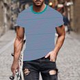 thumbnail image 2 of MIUOWANP Men's Short Sleeve Shirts Striped Print Stylish Plus Size Sports and Fitness Performance Tops Size XXXL(14)Mint Green, 2 of 5