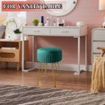 thumbnail image 6 of Hofitle Velvet Storage Ottoman Vanity Stools - Multifunctional Upholstered Pleated Round Footrest with Golden Metal Legs,Removable Coffee Table Top Cover,Suitable for Living Room,Bedroom，Emerald Green, 6 of 10
