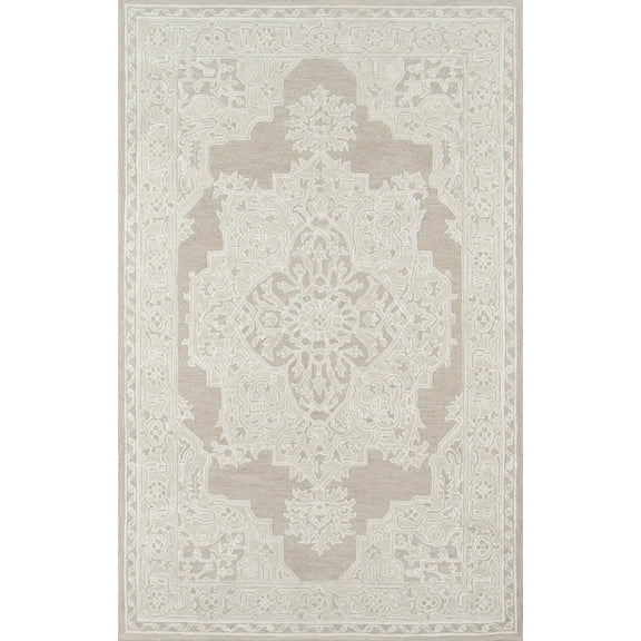 Momeni Valencia Oriental Traditional Area Rugs, Gray/Off-White , 24" x 36"
