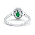 thumbnail image 4 of Art Deco Oval Wedding Engagement Ring Simulated Green Emerald CZ 925 Sterling Silver size 5, 4 of 5