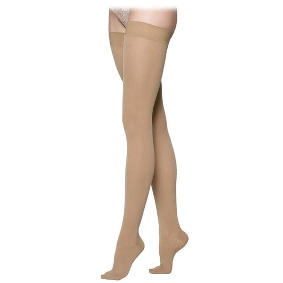 Sigvaris Essential 233 Cotton Men's 30-40 Closed Toe Thigh High Compression Stockings w/Grip Top Black SS Short
